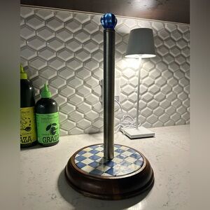 Mackenzie Childs Royal Check paper towel holder